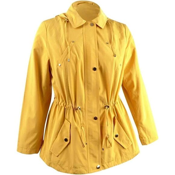 Charter Club Water-Resistant Detachable-Hood Anorak Jacket Honey Glaze XL - Picture 2 of 3